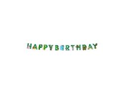 Letterslinger Happy Birthday Jungle Groen 2,5 meter