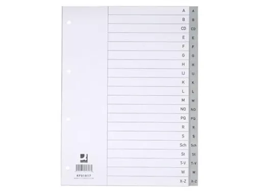 Tabbladen Set A-Z Met Indexblad PP A4 4-Gaats 20 Tabs Grijs