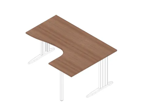 hoek-bureau,HxBxD 730x1600x1200mm,blad canaletto-hout