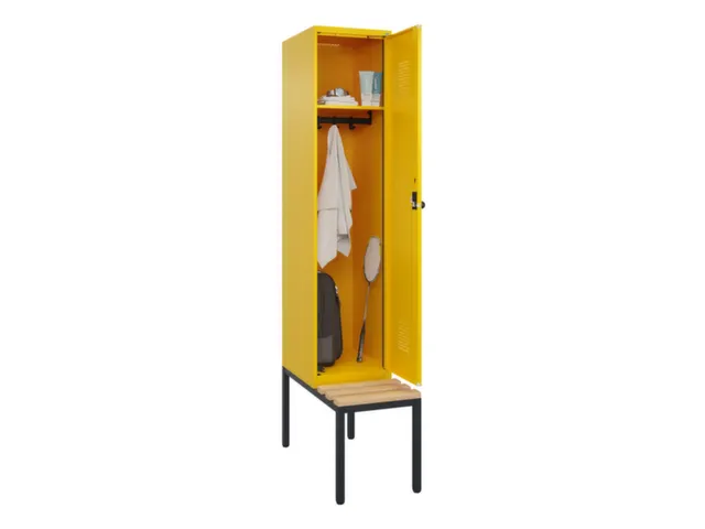 locker met bank,HxBxD 2120x400x815mm,1vak,vak B 400mm,draaigrendel