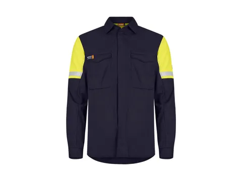 Tranemo 57709194 overhemd voor MCAM, geel/marineblauw, maat XS, per st