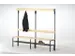 banc-patère,HxLxP 1670x1500x375mm,barrettes en bois,RAL7016