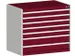ladekast HxBxD 900x1050x650mm 7laden RAL7035 front RAL3004