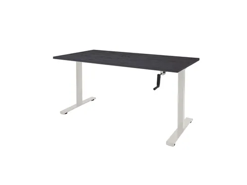 Dextro Slinger Bureau Zit-sta T-poot 180x80 houtprint schaduw 25mm wit