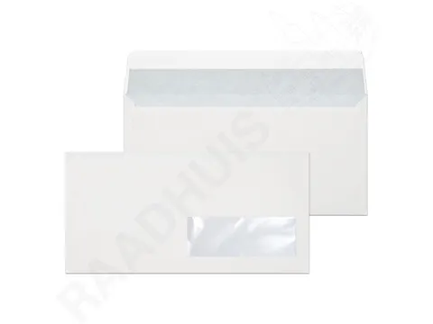 dienstenvelop venster rechts Raadhuis 110x220mm DL (EA5/6) wit strip