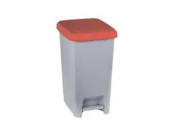 Slim,pedaalemmer 60L grijs/rood