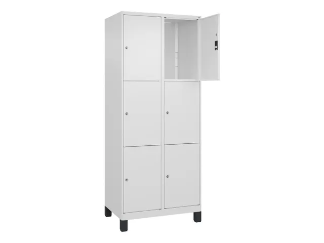 lockerkast,HxBxD 1950x800x500mm,2x3vakken,vak B 400mm,cil.-slot,voeten