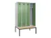 locker met bank,voor scheiding van kleding,HxBxD 2120x1200x815mm,4vak