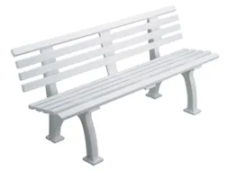 Kunststofbank 740x1500x380mm Zit H 440mm 9 Latten 2 Pootstellen Wit