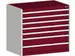 ladekast HxBxD 900x1050x650mm 7laden RAL7035 front RAL3004