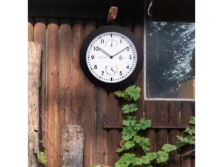 Buitenklok Nextime dia 25,5cm Daisy met thermo- en hydrometer cijfers, - 5