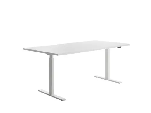 Elektrisch ihv bureau,HxBxD 700-1200x1800x800mm,blad wit,T-voet wit