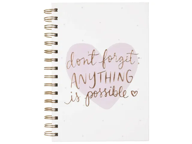 Carnet de notes spirale Heart ligné 15x20cm