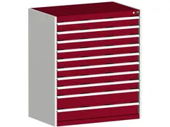 ladekast HxBxD 1200x1050x650mm 10laden RAL7035 front RAL3004