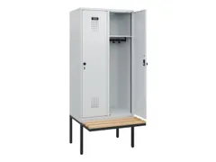 locker met bank,HxBxD 1950x800x815mm,2vak,vak B 400mm,draaigrendel