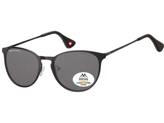 Zonnebril Montana smoke gepolariseerd rond glas en metalen pootje zw - 1