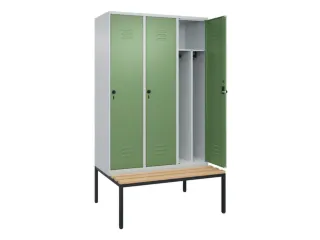locker voor scheiding van kleding,HxBxD 2120x1200x815mm,3vak - 2