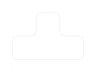 plaksymbool,T-vorm,markering HxB 100x150mm,polycarbonaat,wit - 2