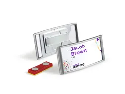 Badge Durable 8540 classic met magneet 30x65mm zilvergrijs
