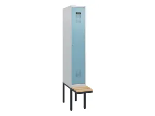 locker met bank,HxBxD 1950x300x815mm,1vak,vak B 300mm,cilinderslot - 2