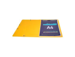 Elastomap zonder klep gegaufreerd glanskarton Scotten 600g/m2 A4 Geel