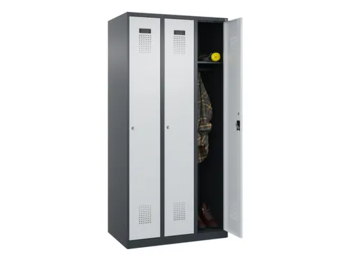 locker,HxBxD 1850x900x500mm,3vak,vak B 300mm,cil.-slot,staand op vloer