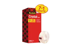 Plakband Scotch Crystal 600 19mmx33m transparant 7+1 gratis