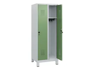 schoollocker,HxBxD 1630x600x500mm,2vak,vak B 300mm,draaigrendel,voeten - 1
