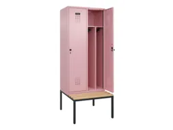locker met bank,voor scheiding van kleding,HxBxD 2120x800x815mm,2vak