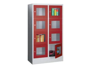 lockerkast,HxBxD 1518x800x500mm,2x4vakken,RAL7035,front RAL3000 - 2
