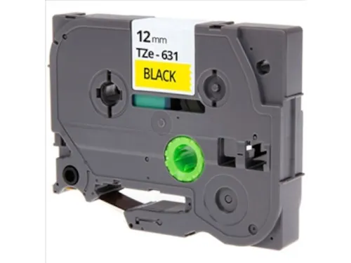 Labeltape Brother Compatible Tze-631 12Mm Zwart Op Geel