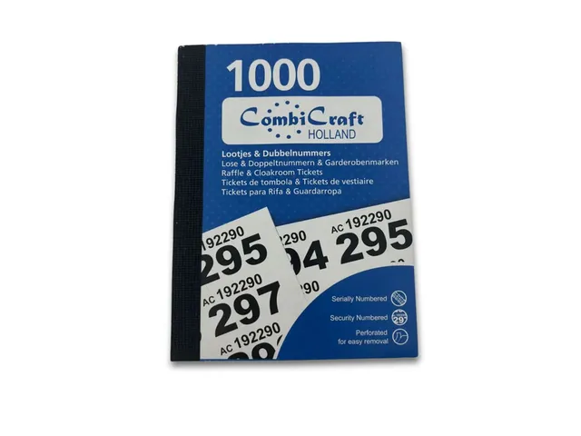 Nummerblok 1-1000 assorti 6 stuks