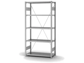 Rvs Inhaakstelling Basis 2000x1060x435mm 5legborden Vaklast 200kg - 2