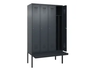 locker met bank,voor scheiding van kleding,HxBxD 2120x1200x815mm,4vak - 1