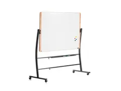 Whiteboard Rocada Natural 129x100cm wit mobiel 2-zijdig