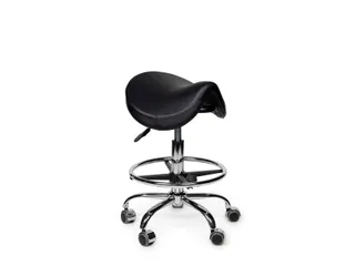 Premium zadelkruk zwart laag met voetring - 4