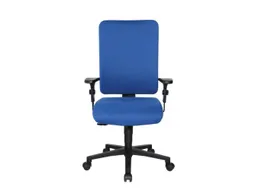Bureaustoel,Synchroonmech.,M. Armleuningen,Zitting Stof Blauw