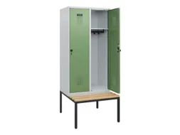 locker met bank,HxBxD 1950x800x815mm,2vak,vak B 400mm,draaigrendel