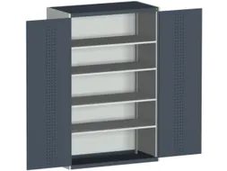 kast met geperforeerde platen,HxBxD 2000x1300x650mm,4xStalen bodem