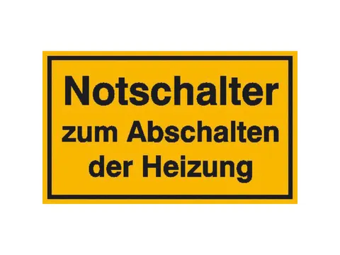 aanwijzingsbord,Noodschakelaar voor het uitschakelen van de verwarming
