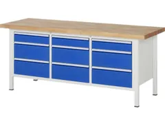 werkbank,HxBxD 840-1040x2000x700mm,beukblad,draagverm. 1250kg,4voeten