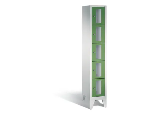 Lockerkast 1850x320x500mm 1x5 vakken Cilinderslot Poten, RAL6011
