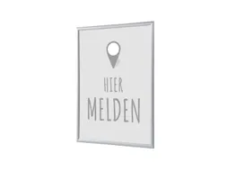 Kliklijst A1 complete set met print "Hier melden" Grijs
