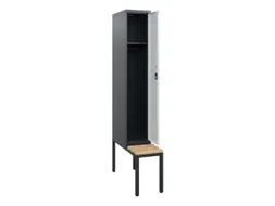locker met bank,HxBxD 1950x300x815mm,1vak,vak B 300mm,cilinderslot