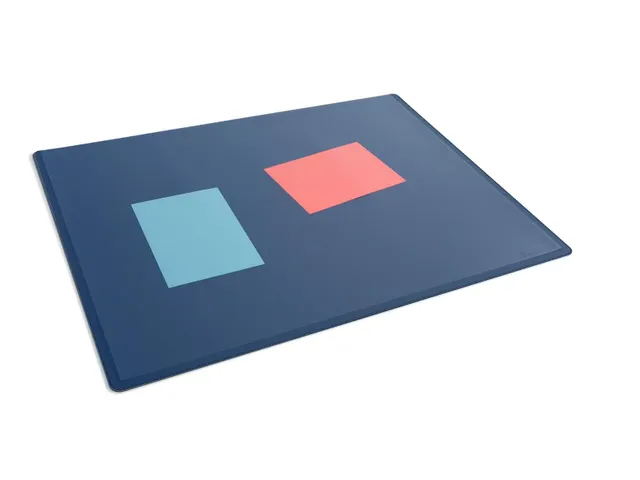 Sous-main 650x500 mm avec rabat transparent PP bleu foncé