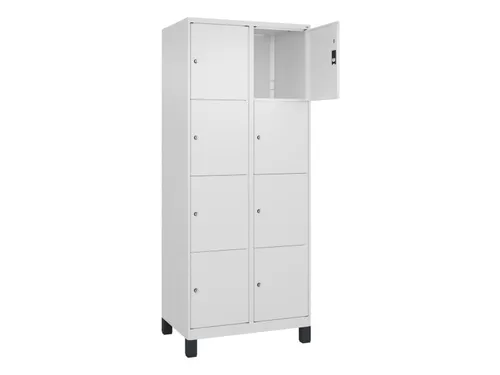 lockerkast,HxBxD 1950x800x500mm,2x4vakken,vak B 400mm,cil.-slot,voeten