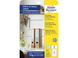 Ordnerrugetiket gerecycled Zweckform 38x192mm wit perm. 70 etik. 10 ve