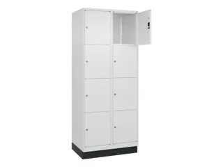 lockerkast,HxBxD 1950x800x500mm,2x4vakken,vak B 400mm,cil.-slot,sokkel - 1