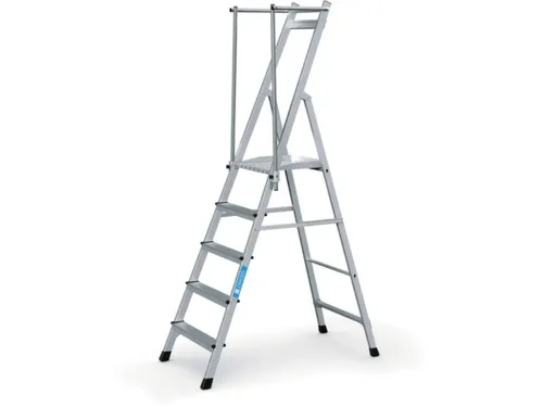 platformladder bordes HxBxD 1240x400x400mm 4treden aluminium