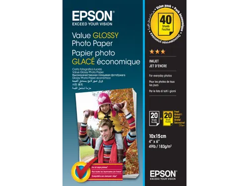 Epson Value Glossy Photo Paper - 10x15cm - 2x 20 Vellen